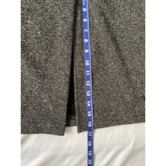Black & White Herringbone Midi Skirt With Elastic Waistband & Back Slit Size 14 - Picture 11 of 12